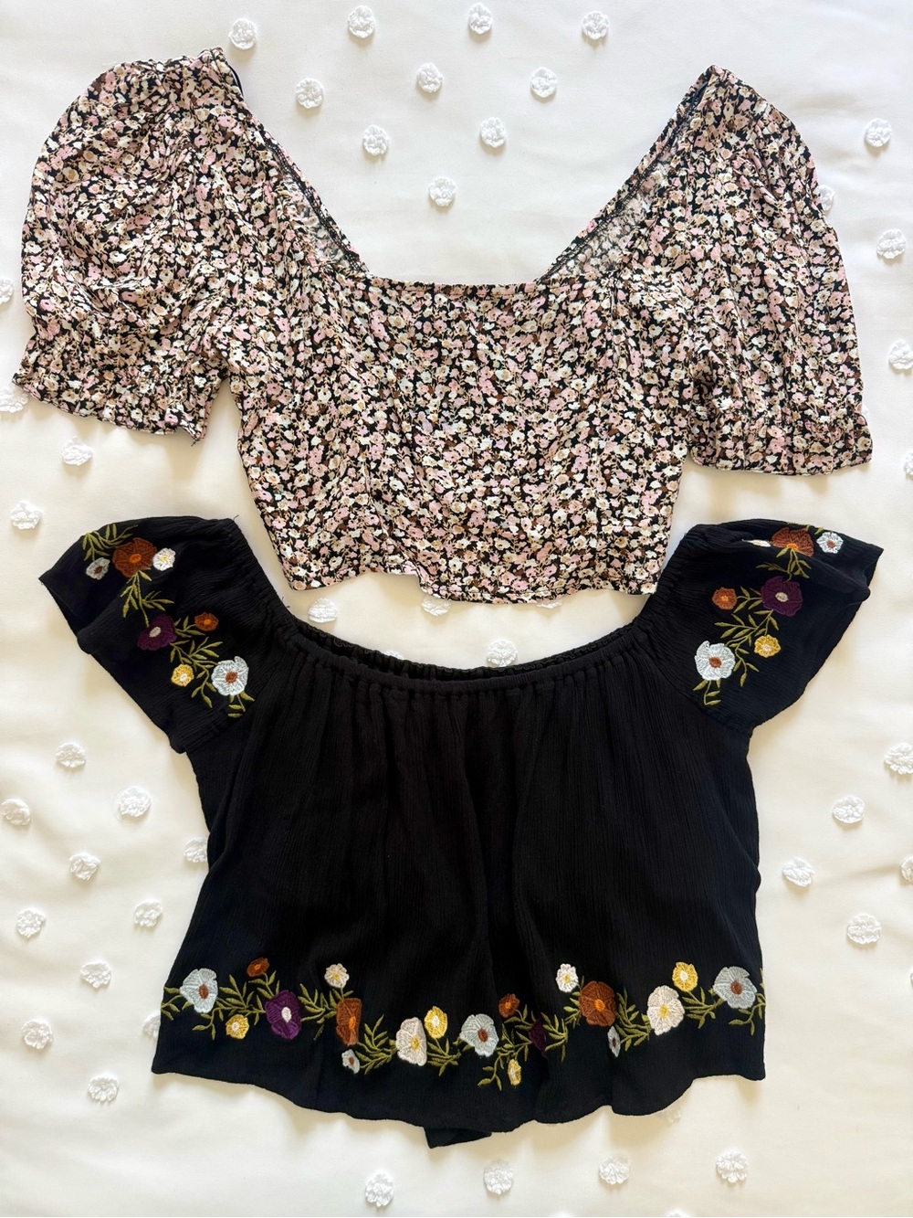 Set of Two Floral Crop Tops